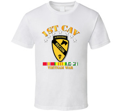 1st Cav - Recon w Abn Tab - VN War SVC Ribbons T Shirt 20648474