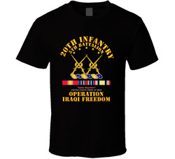 5th Bn - 20th Infantry - OIF w Svc Ribbons T Shirt 22037573