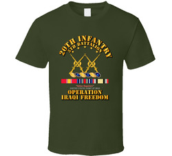 5th Bn - 20th Infantry - OIF w Svc Ribbons T Shirt 22037587