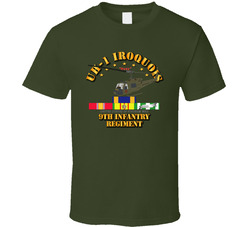 UH-1 - 9th Infantry - Front Oblique Vietnam w VN SVC Medals T Shirt 24794564