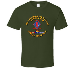 1st Bn 1st Marines - Korea - Chosin w SVC Ribbons T Shirt 25356481