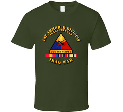 1st Armored Division - OIF w Svc Ribbons T Shirt 25357895