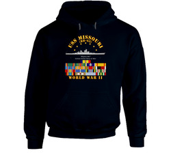 Battleship - USS Missouri - WWII w SVC Ribbons Hoodie 25366562