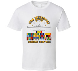 USS Missouri - Persian Gulf War w SVC Ribbons T Shirt 25408515