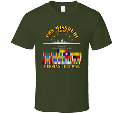 USS Missouri - Persian Gulf War w SVC Ribbons T Shirt 25408518