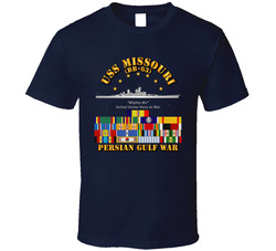 USS Missouri - Persian Gulf War w SVC Ribbons T Shirt 25408519