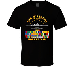 USS Missouri - Korean War w SVC Ribbons T Shirt 25408522