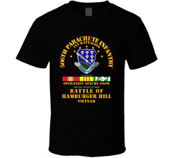 Hamburger Hill - 1st Bn 506th PIR w Svc Ribbons T Shirt 26054100