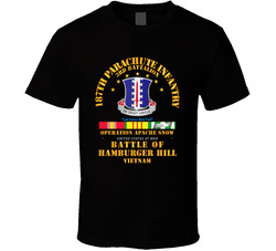 Hamburger Hill - 3rd Bn 187th Infantry w Svc Ribbons T Shirt 26054108