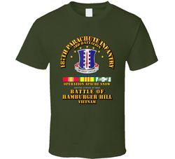 Hamburger Hill - 3rd Bn 187th Infantry w Svc Ribbons T Shirt 26054110