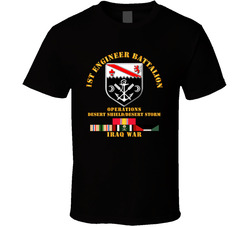1st Engineer Bn w DS DS Svc Ribbons T Shirt 27081119