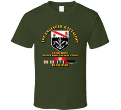 1st Engineer Bn w DS DS Svc Ribbons T Shirt 27081121