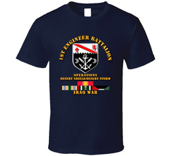 1st Engineer Bn w DS DS Svc Ribbons T Shirt 27081122