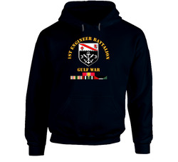 1st Engineer Bn w Gulf War Svc Ribbons Hoodie 27086640
