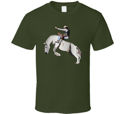 Bronc Rider - White Horse T Shirt 27707541