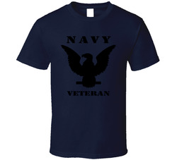 Navy - Crow Veteran With Txt T Shirt 31464113