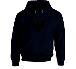 Navy - Crow Veteran With Txt Hoodie 31464144