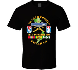 Army - Vietnam Combat Infantry Veteran W 11th Inf Bde Ssi V1 T-shirt 34368915