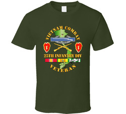 Army - Vietnam Combat Infantry Veteran W 25th Inf Div Ssi V1 T-shirt 34371820