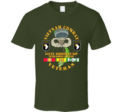 Army - Vietnam Combat Veteran w 101st Airborne Div SSI V1 - T-shirt 34398940