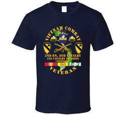 Army - Vietnam Combat Cavalry Veteran W 2bn 8th Cav Coa - 1st Cav Div Ssi T Shirt 34538645