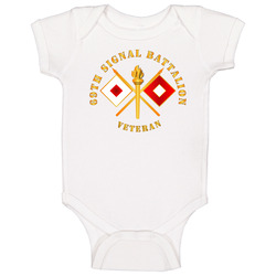 Army - 69th Signal Battalion - Veteran W Branch Baby One Piece 37994916