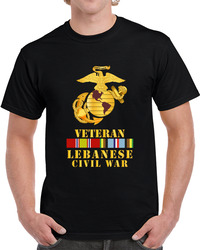 Usmc - Ega -lebanese Civil War Vet W Afem Svc T Shirt 38301362