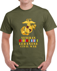 Usmc - Ega -lebanese Civil War Vet W Afem Svc T Shirt 38301363
