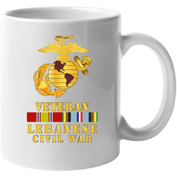 Usmc - Ega -lebanese Civil War Vet W Afem Svc Mug 38301365