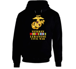 Usmc - Ega -lebanese Civil War Vet W Afem Svc Hoodie 38301367