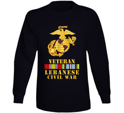 Usmc - Ega -lebanese Civil War Vet W Afem Svc Long Sleeve 38301368