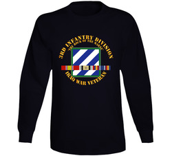 Army - 3rd Id - Iraq Vet - The Rock Of The Marne W Svc Ribbons Long Sleeve 38341542