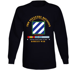Army - 3rd Id - Korean War W Korea War Svc Long Sleeve 38348636