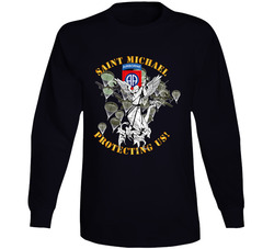 Army - 82nd Airborne Div - Saint Michael - Protecting Us - Mass Long Sleeve T Shirt 38432969