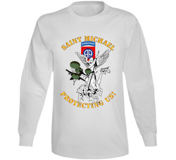 Army - 82nd Airborne Div - Saint Michael - Protecting Us Long Sleeve T Shirt 38433010