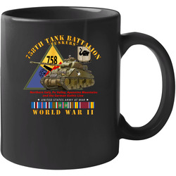Army - 758th Tank Battalion - Tuskers - W Tank W Ssi Wwii Eu Svc Mug 38483811