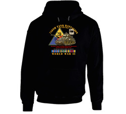 Army - 758th Tank Battalion - Tuskers - W Tank W Ssi Wwii Eu Svc Hoodie 38483812