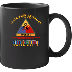 Army - 758th Tank Battalion - Tuskers W Ssi Name Tape Wwii Eu Svc Mug 38483815