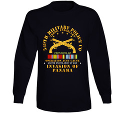 Just Cause - 549th Military Police Co - Ft Davis, Cz W Svc Ribbons Long Sleeve T Shirt 38489821