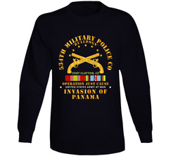 Just Cause - 534th Military Police Co - Ft Clayton - Cz W Svc Ribbons Long Sleeve T Shirt 38489826