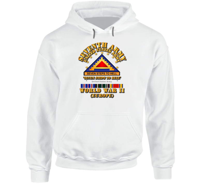 Seventh United States Army - WWII w SVC Ribbons Hoodie