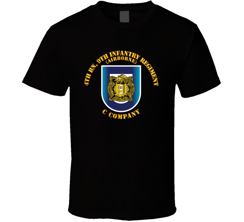 Flash - C Co (Airborne), 4th Bn - 9th Infantry Regiment w DUI T Shirt