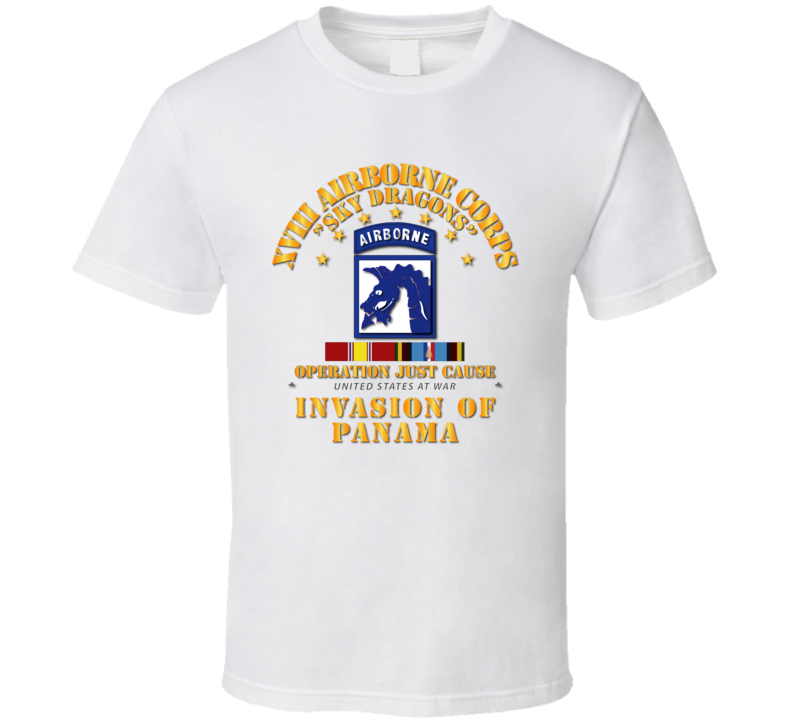 Just Cause - XVIII Airborne Corps w Svc Ribbons T Shirt