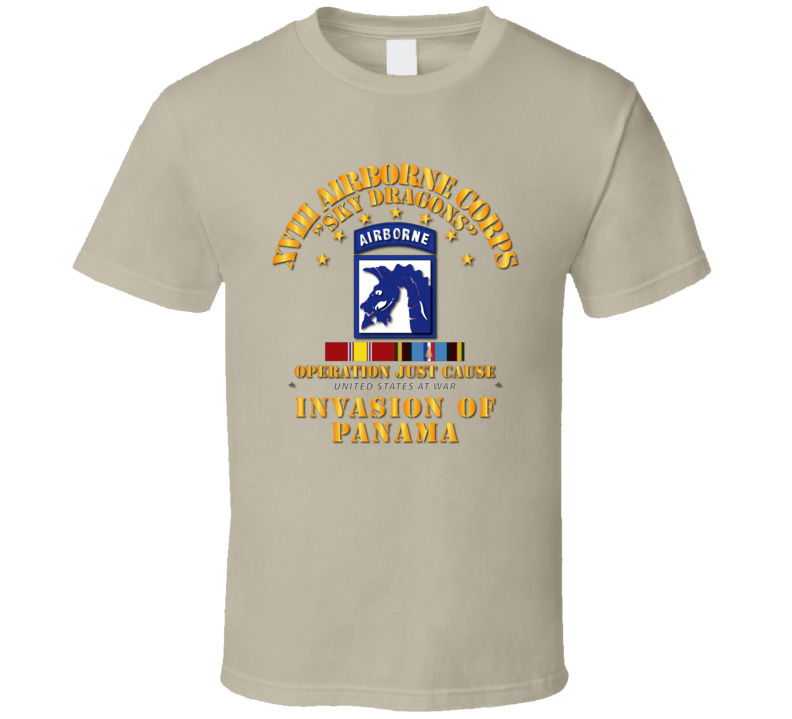 Just Cause - XVIII Airborne Corps w Svc Ribbons T Shirt