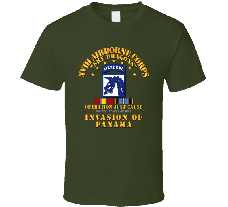 Just Cause - XVIII Airborne Corps w Svc Ribbons T Shirt