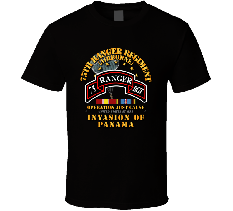 Just Cause - 75th Ranger Rgt  w Svc Ribbons T Shirt