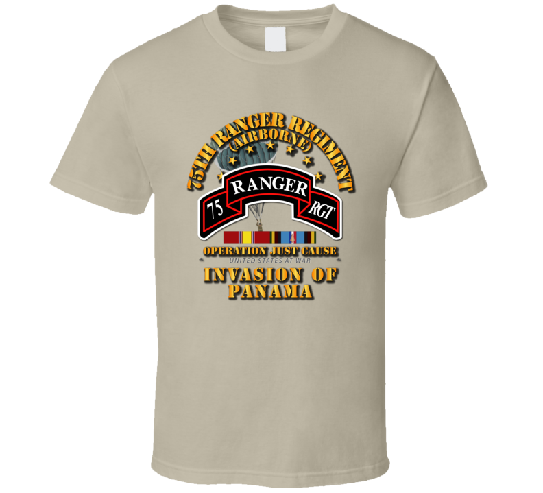 Just Cause - 75th Ranger Rgt  w Svc Ribbons T Shirt