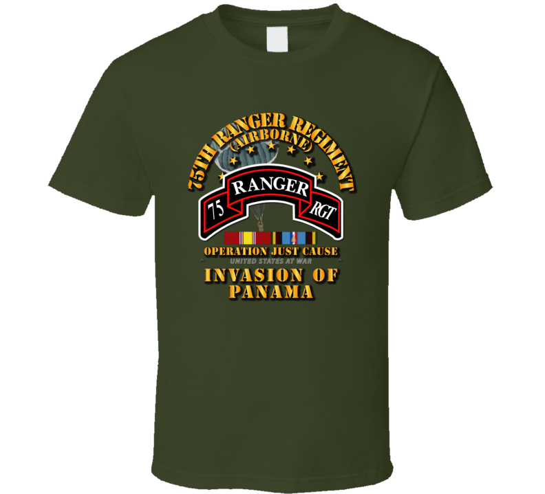 Just Cause - 75th Ranger Rgt  w Svc Ribbons T Shirt