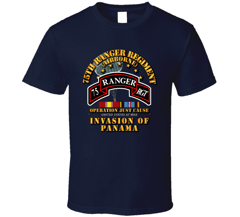 Just Cause - 75th Ranger Rgt  w Svc Ribbons T Shirt