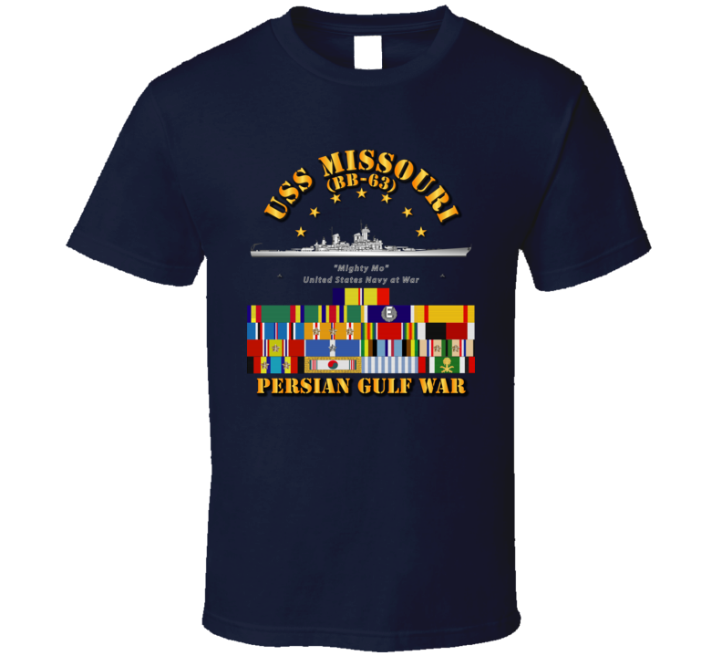 USS Missouri - Persian Gulf War w SVC Ribbons T Shirt